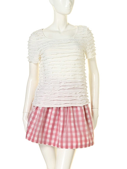 Jelill【GY】フリルガーリーカットソー