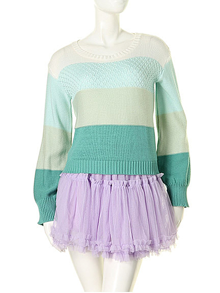 Jelill【GY】バイカラーボーダー ニット