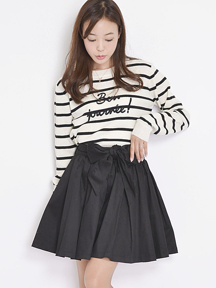 【moi】waist ribbon キュロットパンツ