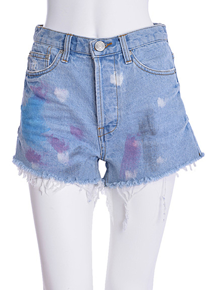 jouetie【CASUAL】ペイントデニムショートPT