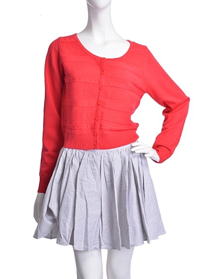 Littny【GY】ベーシックショートカーディガン