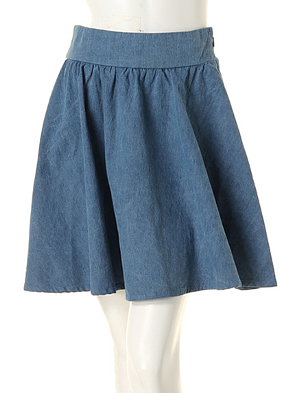 prix de fleurハイウェストデニムフレアスカート