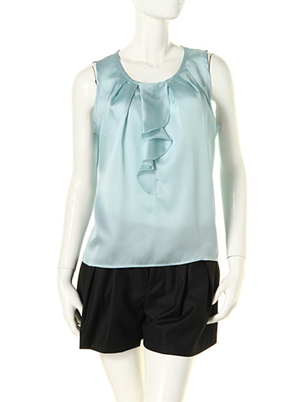 prix de fleur【ROSE】サテンフリルブラウス