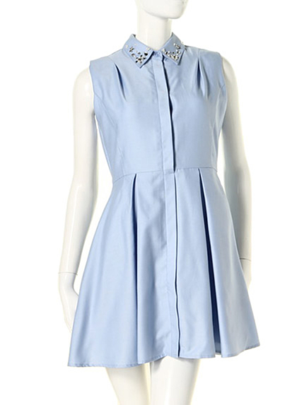 prix de fleurビジューカラーシャツワンピース