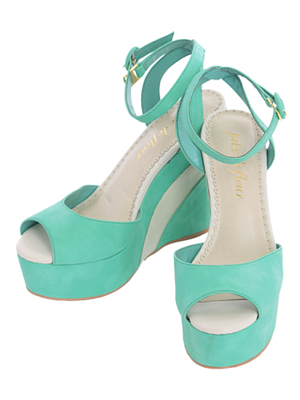 prix de fleur【prix de fleur】バイカラーウエッジサンダル