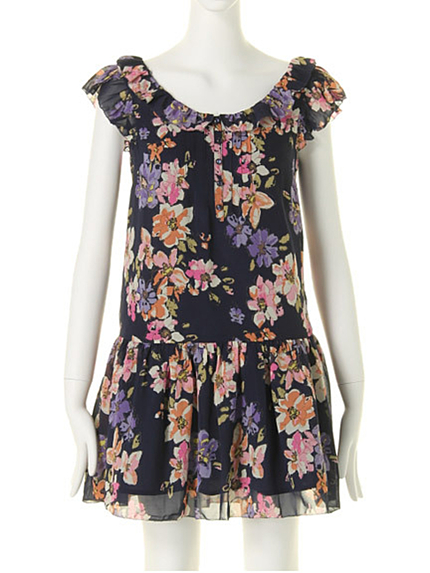 MERCURYDUOBIJ ぼかしフラワープリントフリルOP