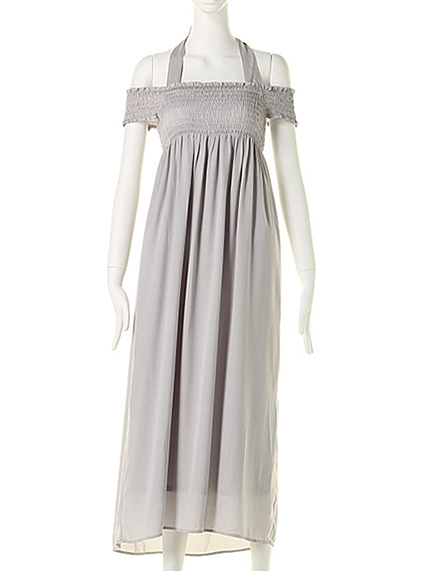 MERCURYDUODUO ラグジュアリーサテンシャーリングOP