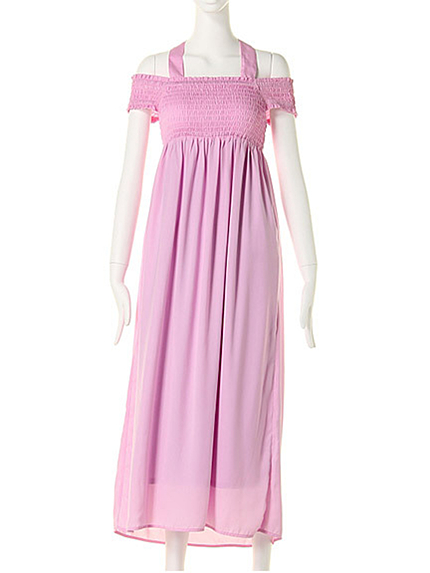 MERCURYDUODUO ラグジュアリーサテンシャーリングOP