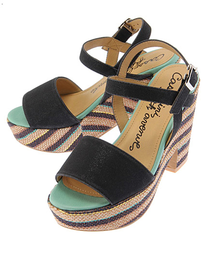 Brittany's【CASSELINI】ボーダーヒールサンダル