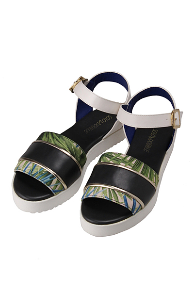 RUNWAY channel【Solo&Double】リーフ柄フラットソールサンダル