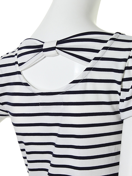 【Ｒ】バックリボンボーダーＴシャツ