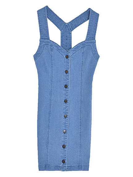 EMODAサロペットディテールタイトDENIM OP