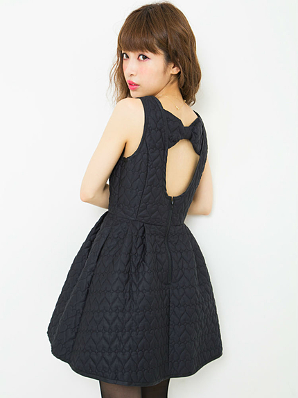 MiCOAMERi【MiCOAMERi】ハートパターンキルティングワンピース