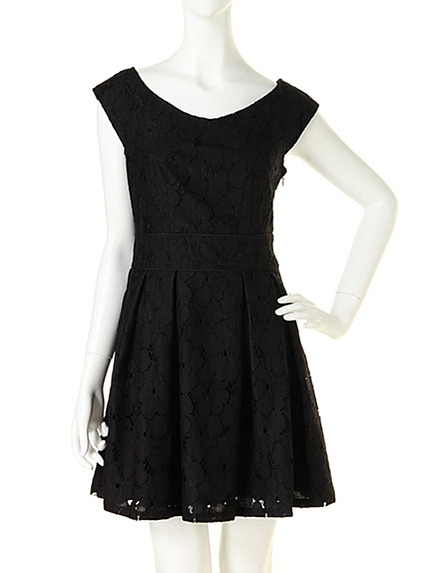 【W】バック編み上げレースワンピース