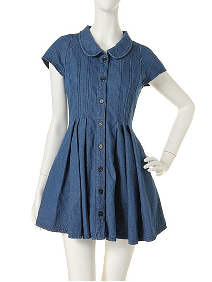 dazzlin【dazzlin】デニム丸襟ブラウスワンピース