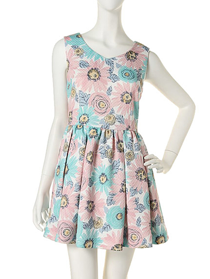 【dazzlin】ライン花柄ワンピース