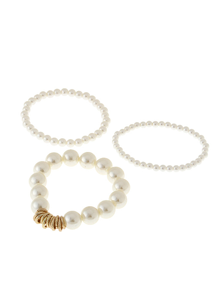 Chedel【DATE】パールリング3連ブレスレット