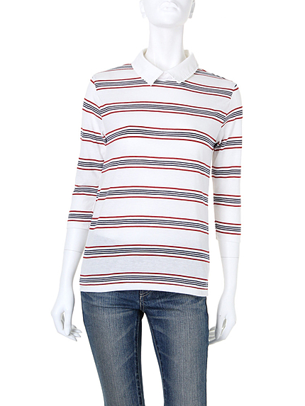 Ungrid【casual】衿付きボーダーカットTee