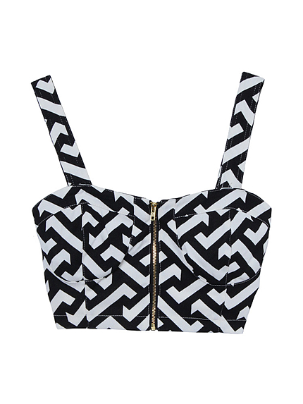 モノトーン幾何学ビスチェ