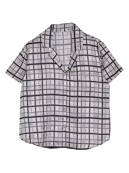 オパールチェックover シャツ
