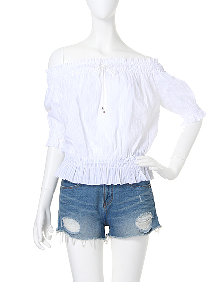 【green】コットンシャーリングトップス