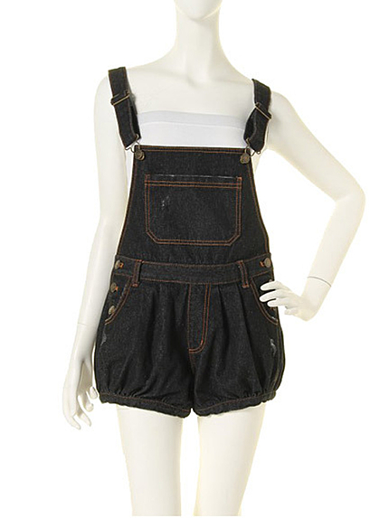 【red】デニムかぼちゃサロペット