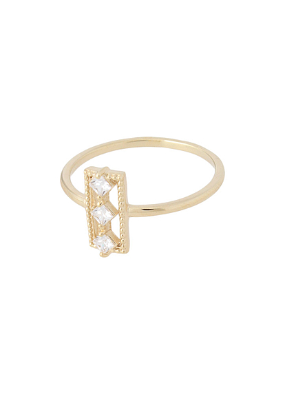 【Lady Like】スクエアクリスタルリング