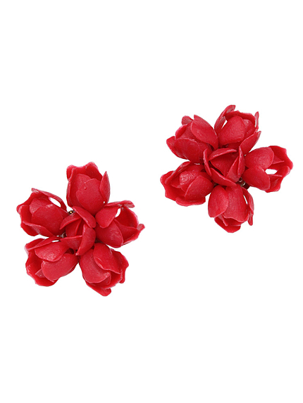 PAMEO POSE【TIME TRAVEL】red roses earrings