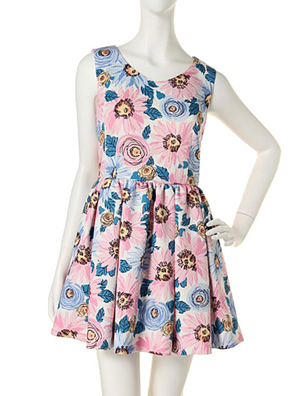 【dazzlin】ライン花柄ワンピース