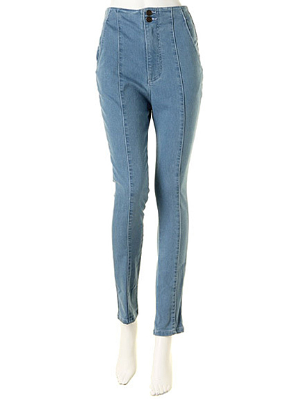 【W】パウダーデニムスキニーパンツ