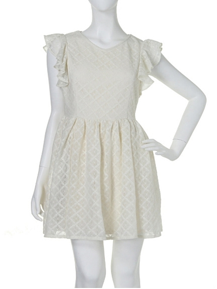 dazzlin袖フリルレースOP