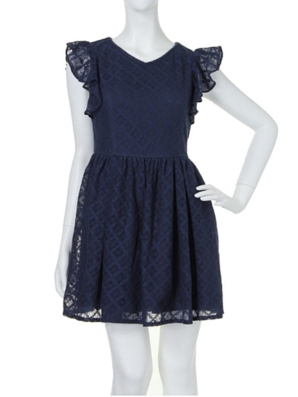 dazzlin袖フリルレースOP