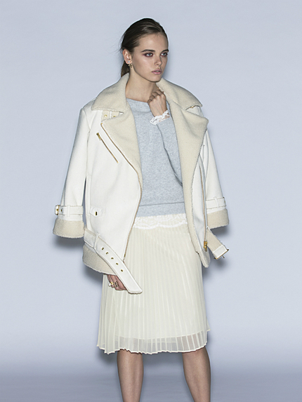 LAGUNAMOON【CASUAL】フェイクムートンライダースジャケット