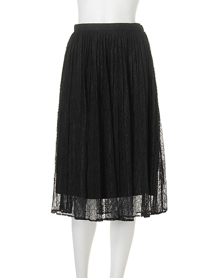 レースプリーツミドルスカート