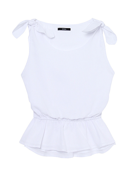 EMODAリボンショルダーぺプラムT/T