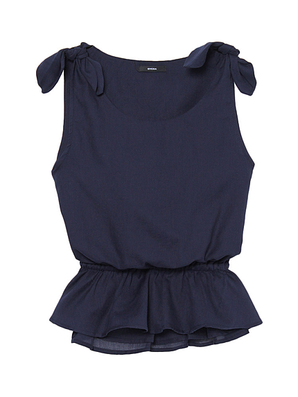 EMODAリボンショルダーぺプラムT/T