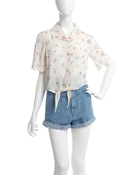 merry jenny【casual】アクアリウム柄シャツ