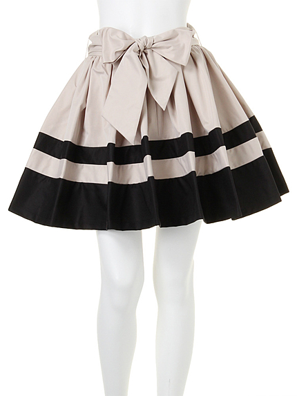 【moi】ウエストリボンボーダースカート