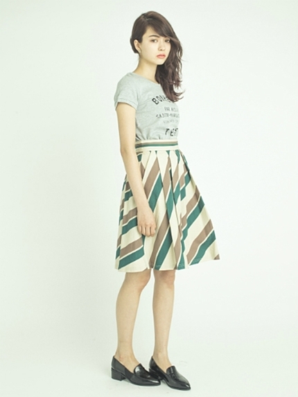 【moi】AIRMAILプリーツスカート