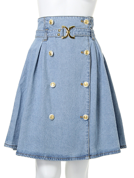 【dazzlin】ミドル丈デニムフレアスカート