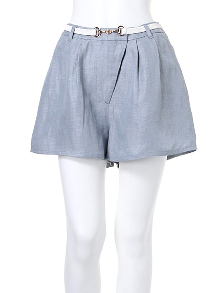ベルト付タックショートパンツ