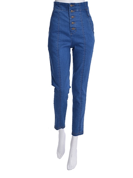 【R】デニムハイウエストパンツ