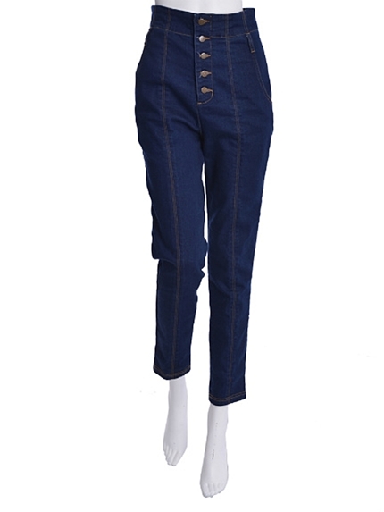 【R】デニムハイウエストパンツ