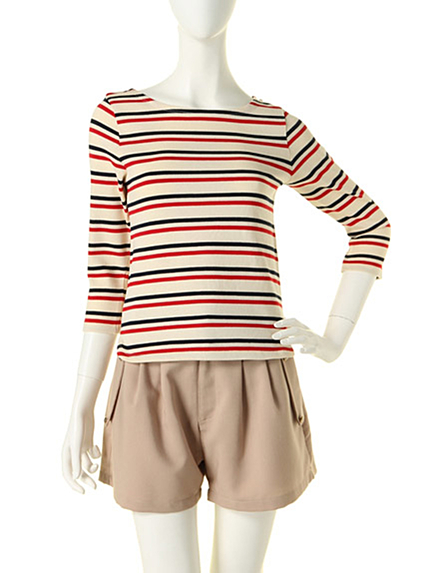 【moi】トリコロールボーダーTシャツ