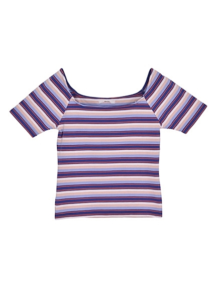 dazzlin【R】オフショルマルチボーダーTOPS