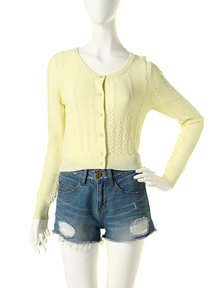 【W】シャーベットカラーちびカーディガン