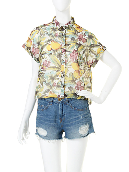 【moi】Fruitsプリントブラウス