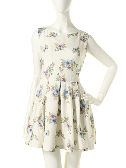 【dazzlin】花柄タックワンピース