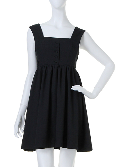 【W】後ろリボンワイドストラップワンピース