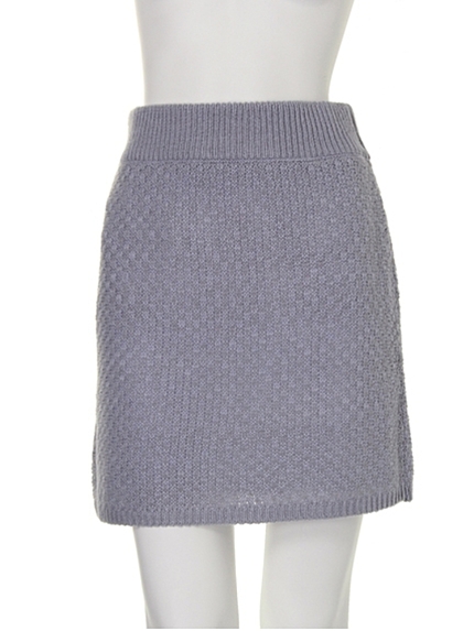 dazzlin【white】ミックスニットSETUPスカート